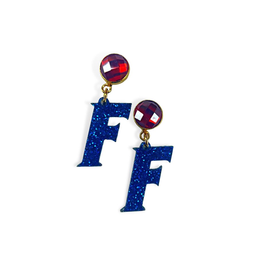 Accessories Brianna Cannon | Mini Blue Glitter Florida Gators Block F