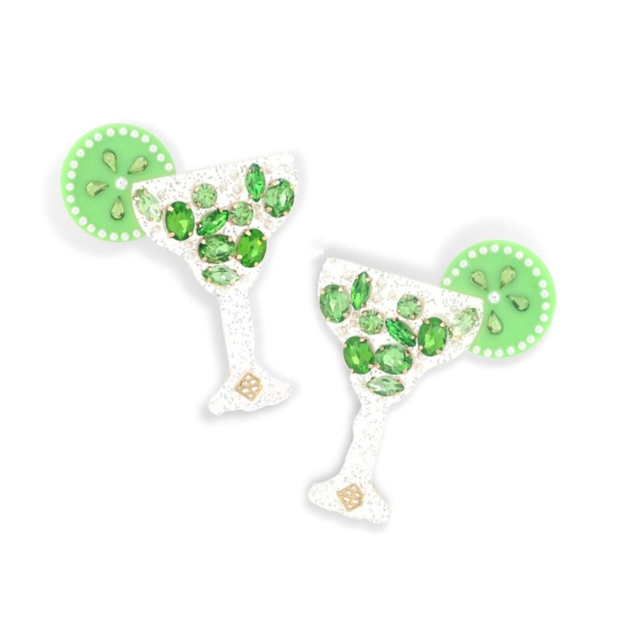 Accessories Brianna Cannon | Margarita Earrings With Green Crystals