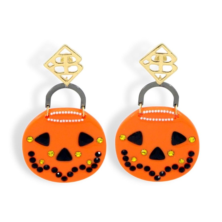 Accessories Brianna Cannon | Jack-O-Lantern Candy Bucket Earrings