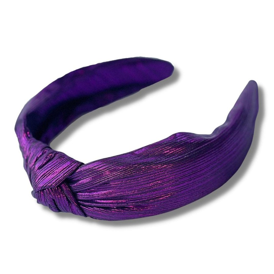 Accessories Brianna Cannon | Purple Metallic Knotted Headband