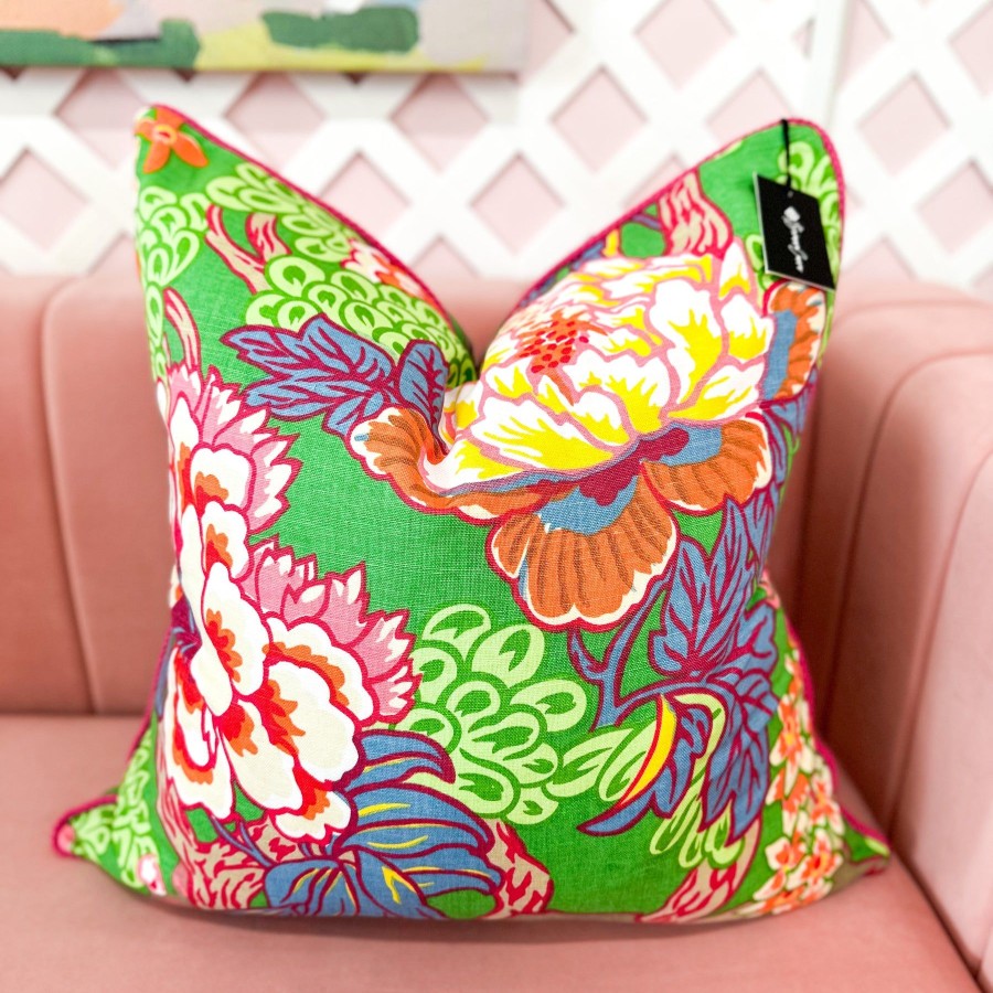 Accessories Brianna Cannon | Thibaut Designer Pillow Cover - Honshu In Green With Crosby Cord