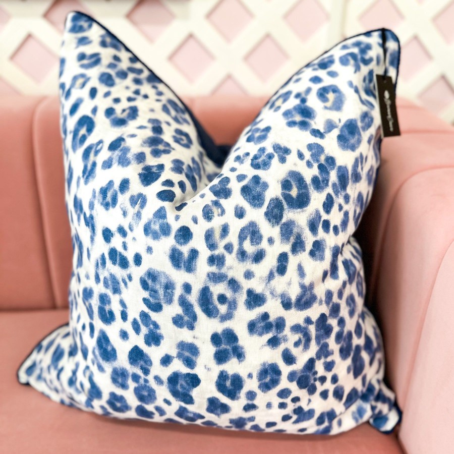 Accessories Brianna Cannon | Thibaut Designer Pillow Cover - Panthera In Navy With Navy Cord