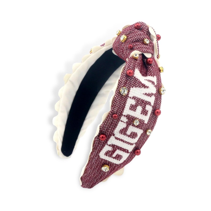 Accessories Brianna Cannon | Adult Size Gig'Em Aggies Cross Stitch Headband