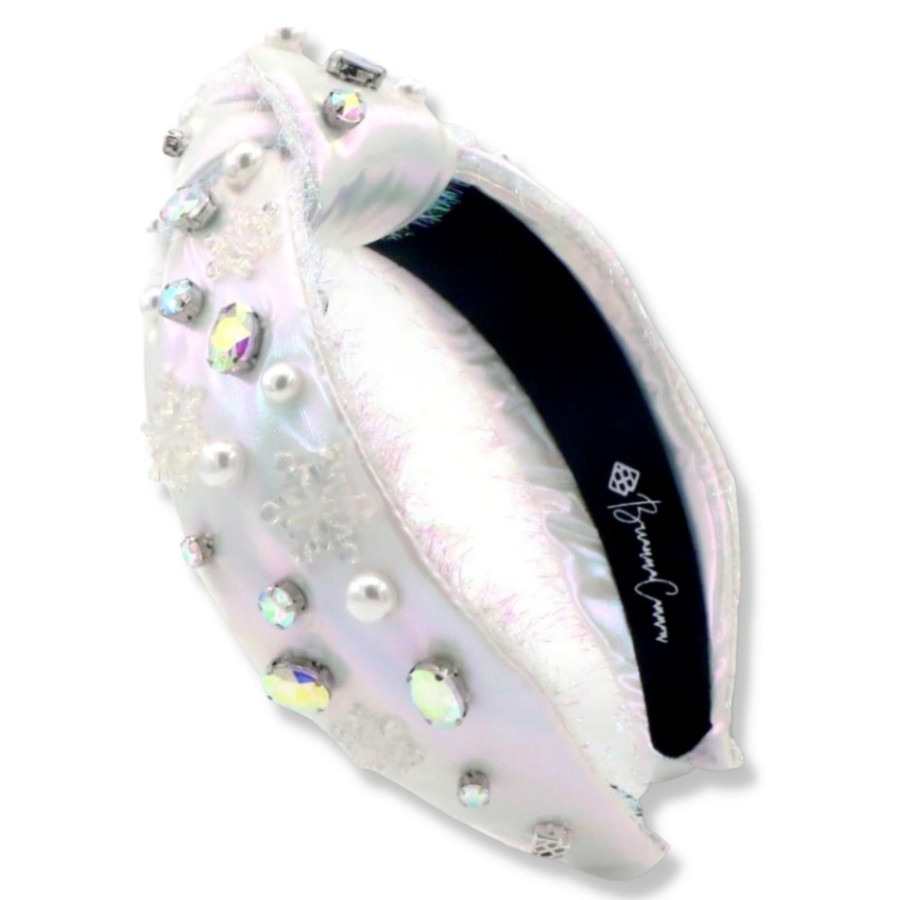 Accessories Brianna Cannon | Adult Iridescent Snowflake Headband With Crystals & Pearls