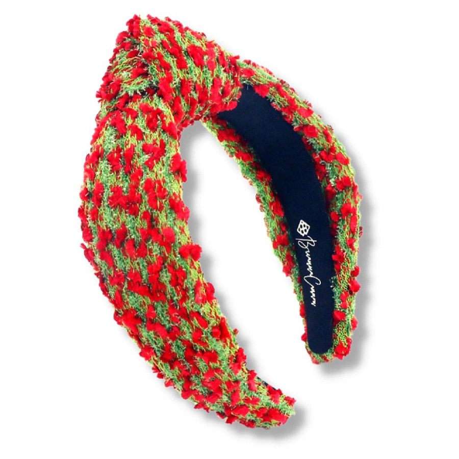 Accessories Brianna Cannon | Green And Red Textured Woven Headband