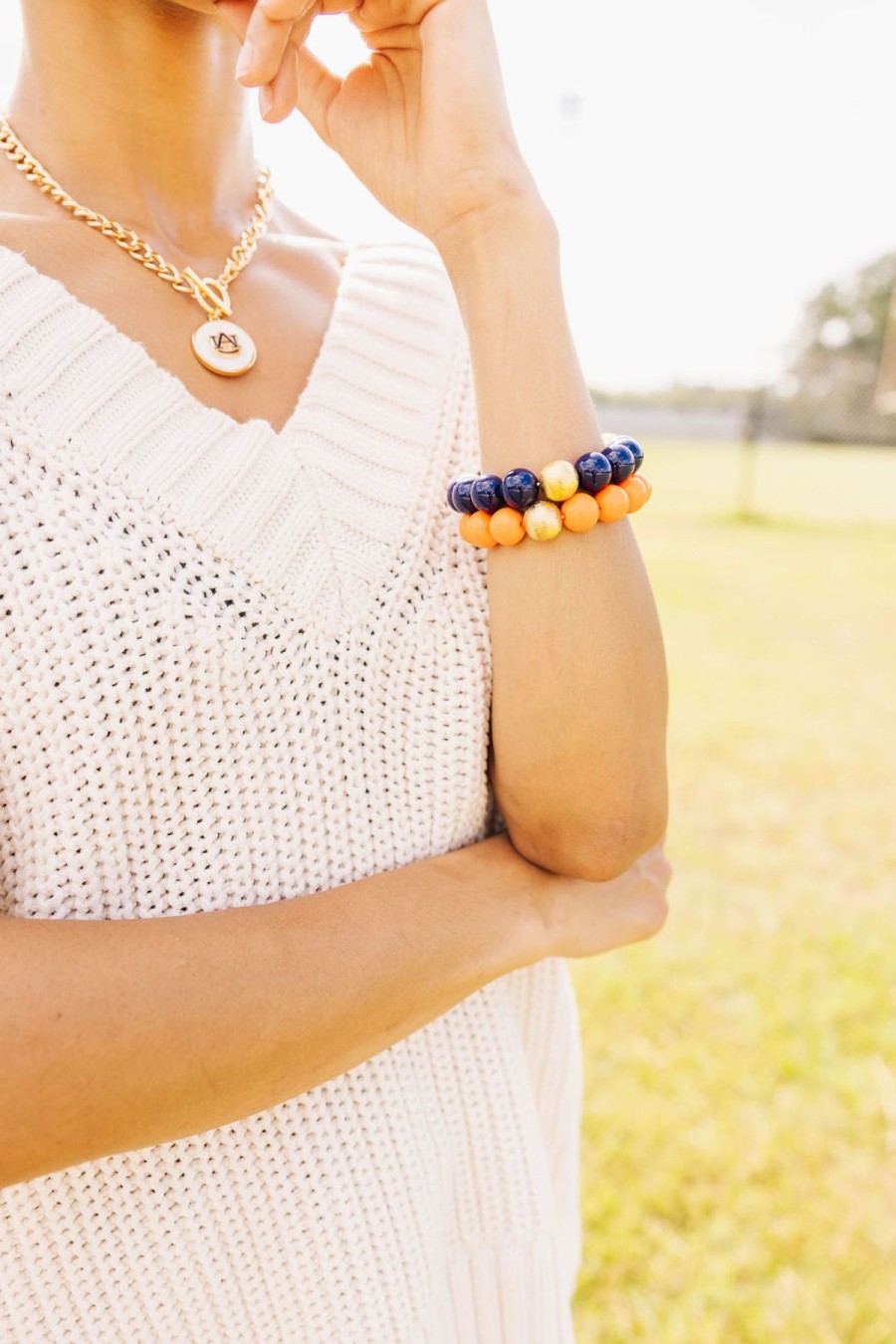 Accessories Brianna Cannon | Navy Beaded Brianna Bracelet