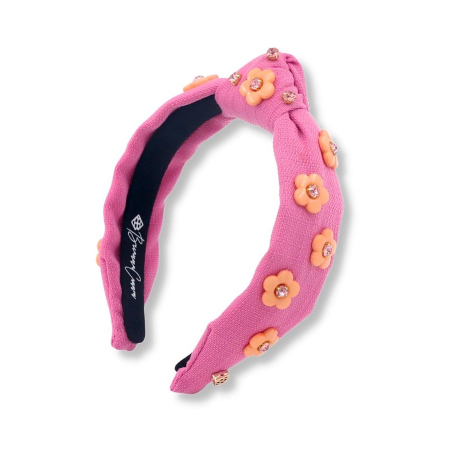 Rainbow Brianna Cannon | Child Size Bubble Gum Pink Headband With Orange Flowers