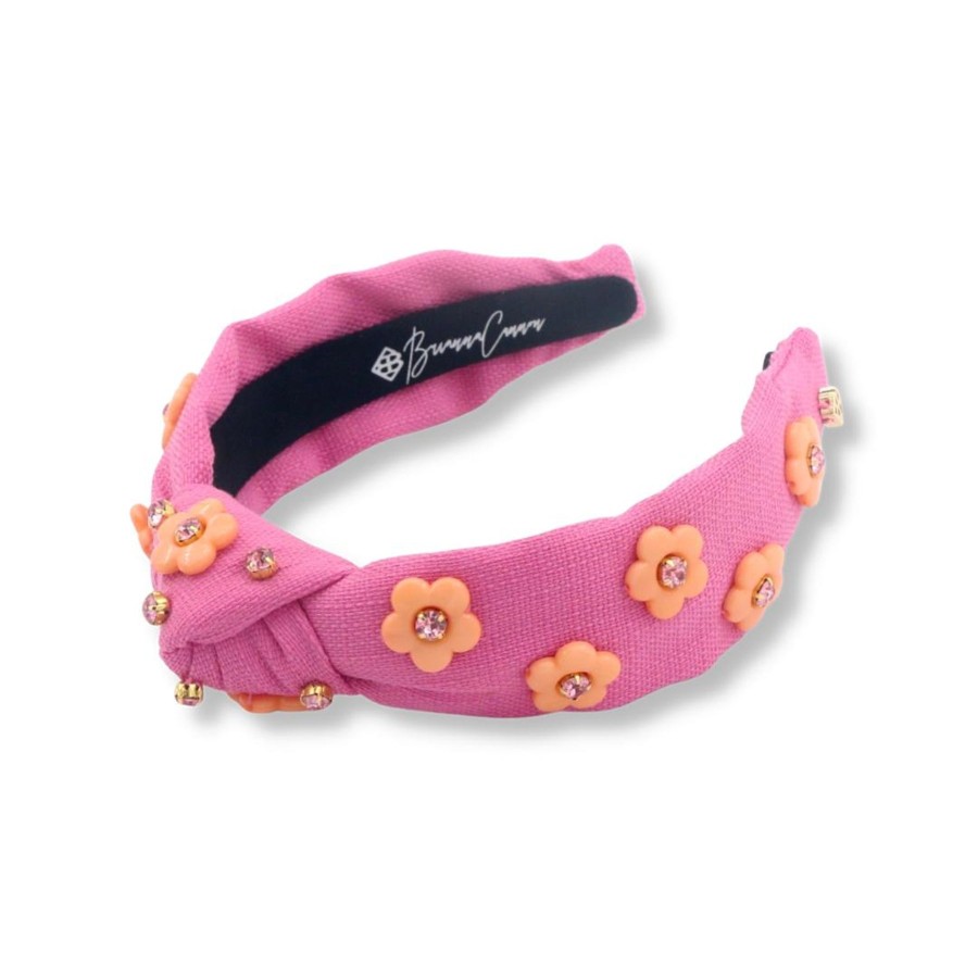 Rainbow Brianna Cannon | Child Size Bubble Gum Pink Headband With Orange Flowers