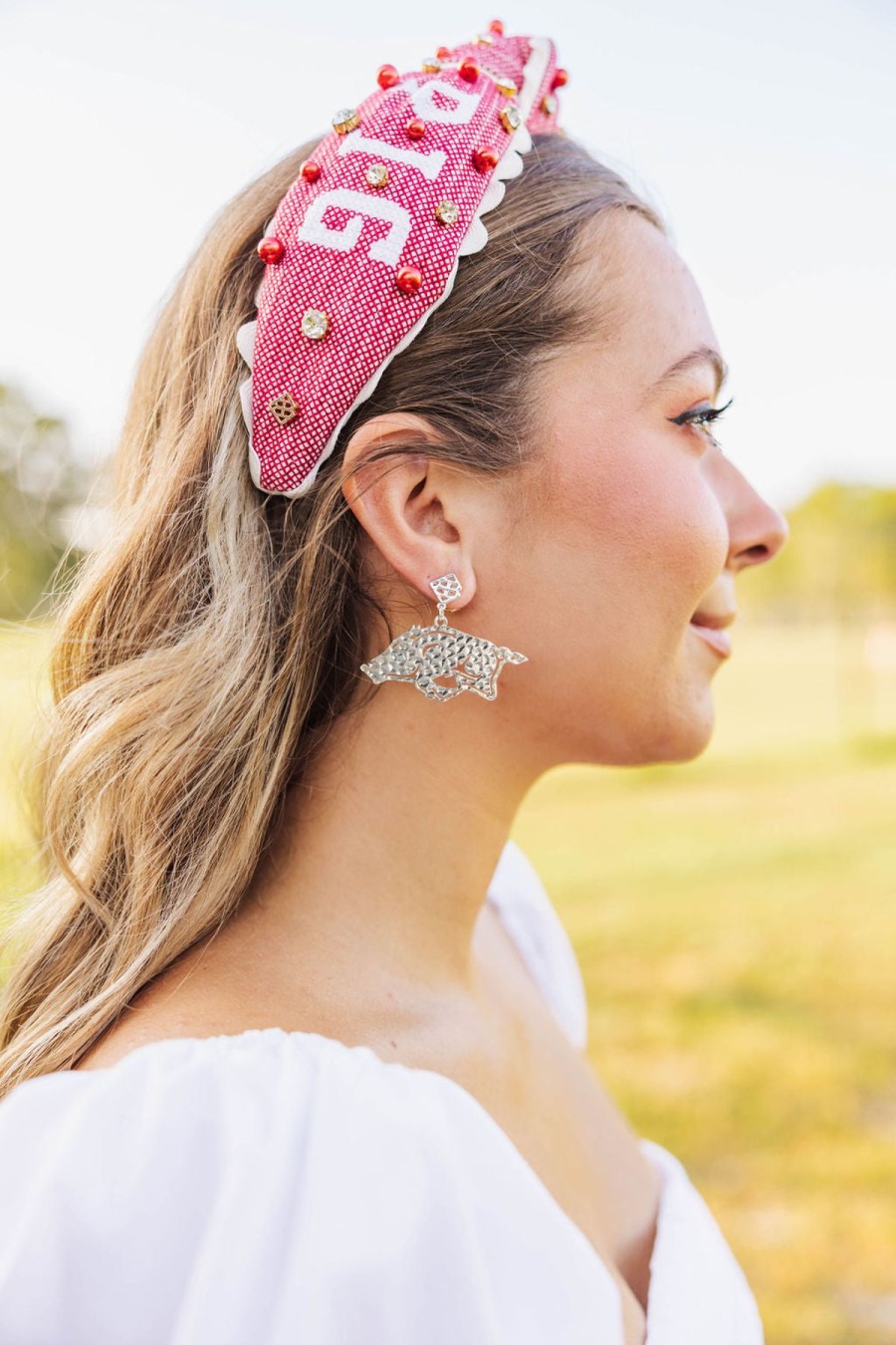 Accessories Brianna Cannon | Adult Size Wooo Pig Cross Stitch Headband