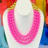 Pink Brianna Cannon | 3 Strand Pink Beaded Brianna Necklace