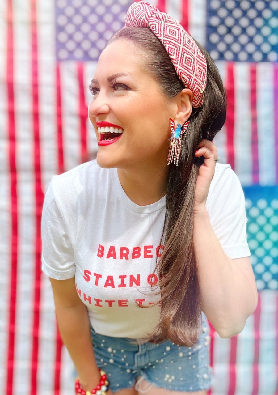 Accessories Brianna Cannon | Red & Ivory Aztec Headband