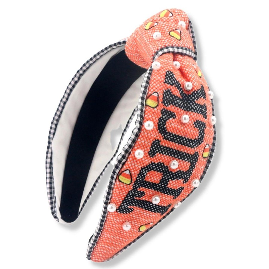 Halloween Brianna Cannon | Adult Size Cross-Stitch Trick Or Treat Headband With Embroidered Candy Corn