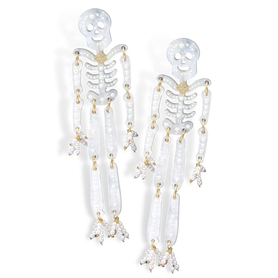 Halloween Brianna Cannon | Friendly Skeleton Pearl Earrings