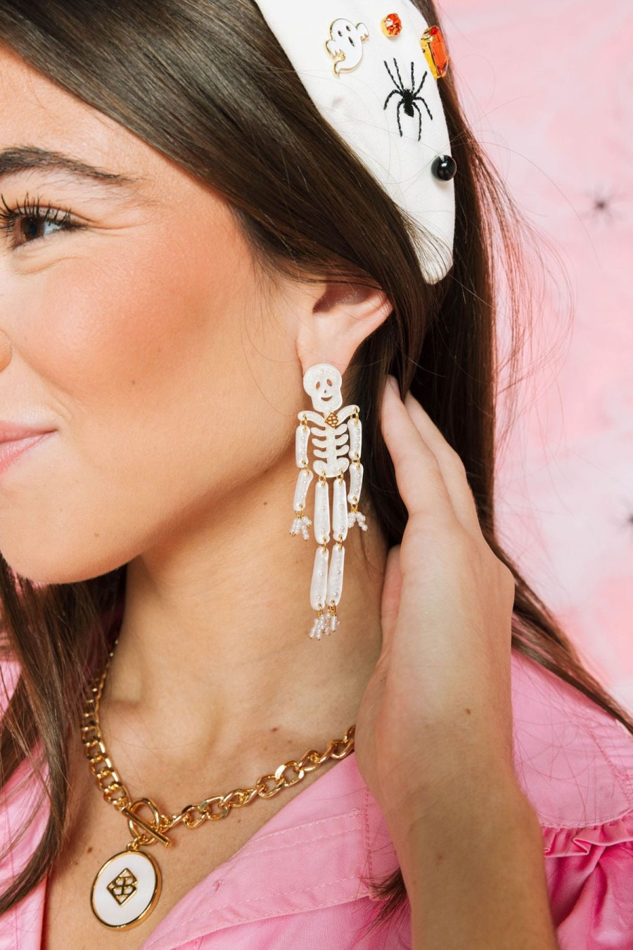 Halloween Brianna Cannon | Friendly Skeleton Pearl Earrings