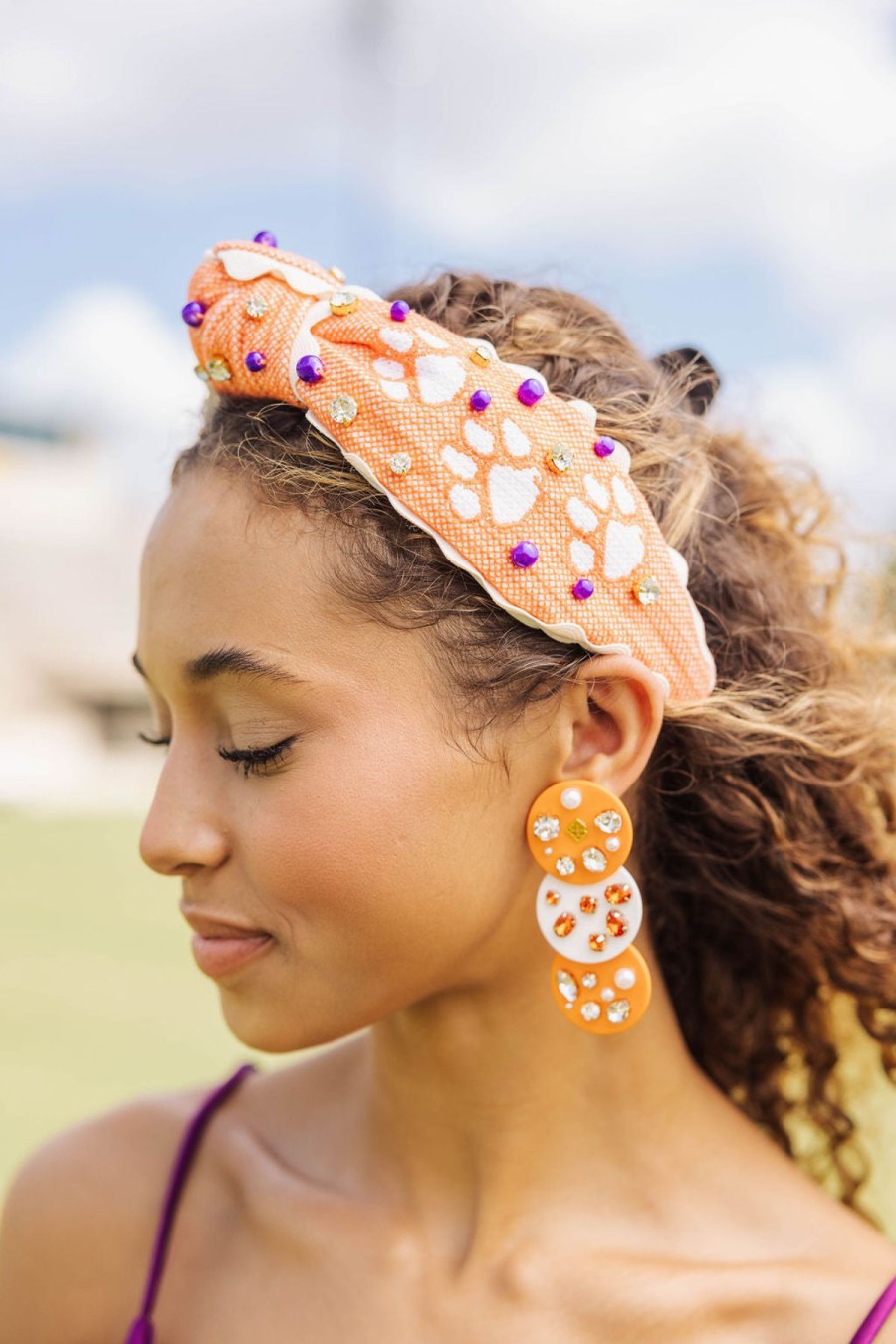 Accessories Brianna Cannon | Adult Size Clemson Cross Stitch Headband