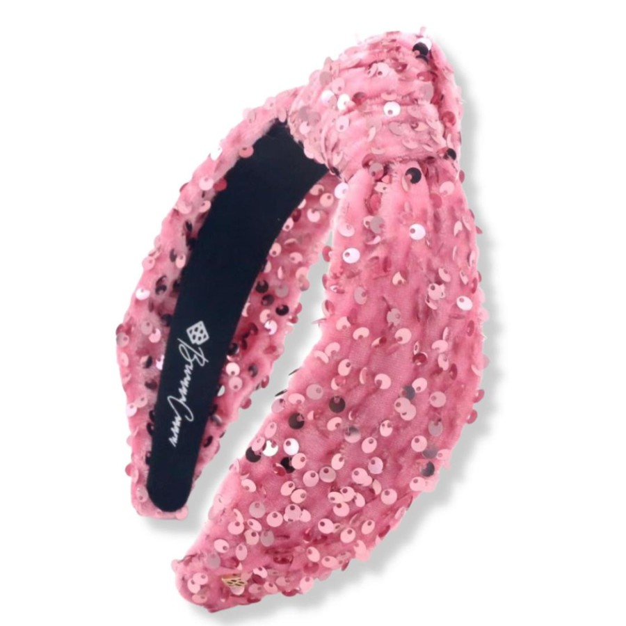 Pink Brianna Cannon | Pink Sequin Knotted Headband