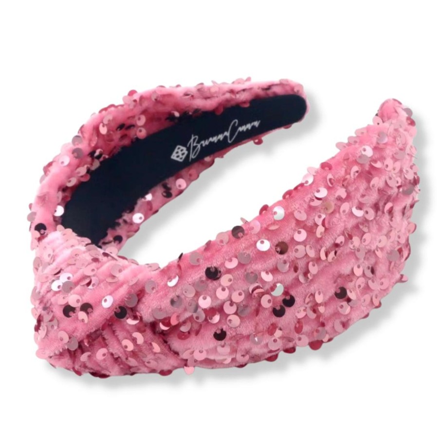 Pink Brianna Cannon | Pink Sequin Knotted Headband