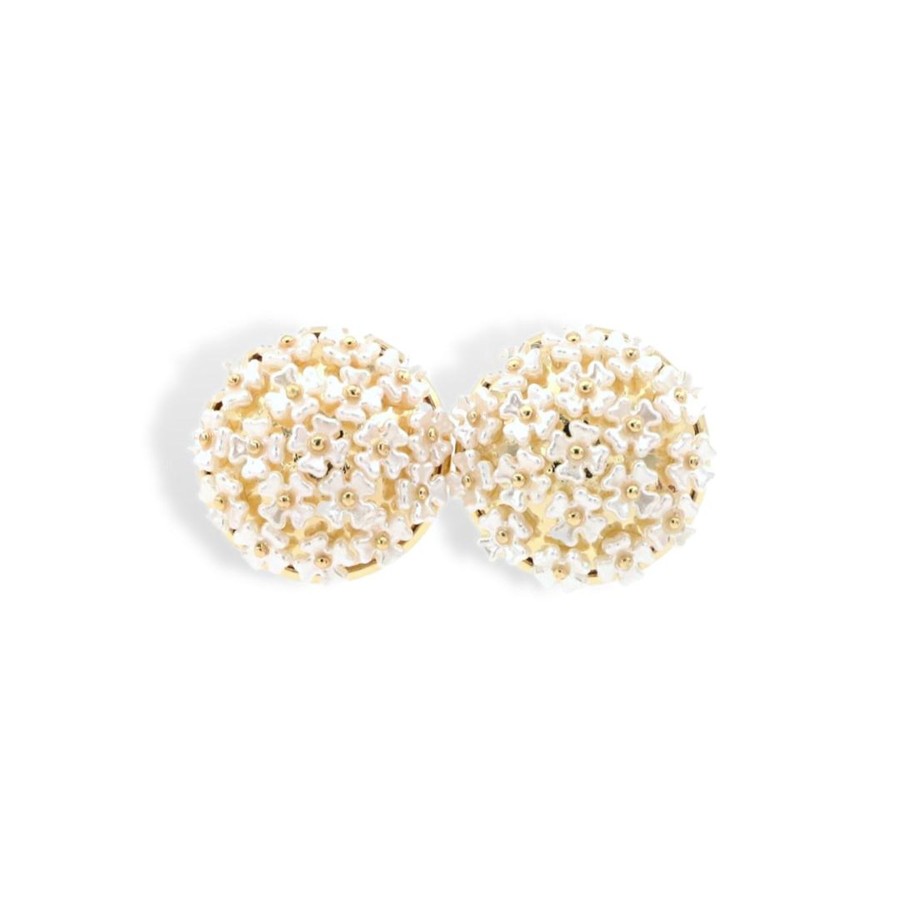 Accessories Brianna Cannon | Bouquet Button Stud In Ivory