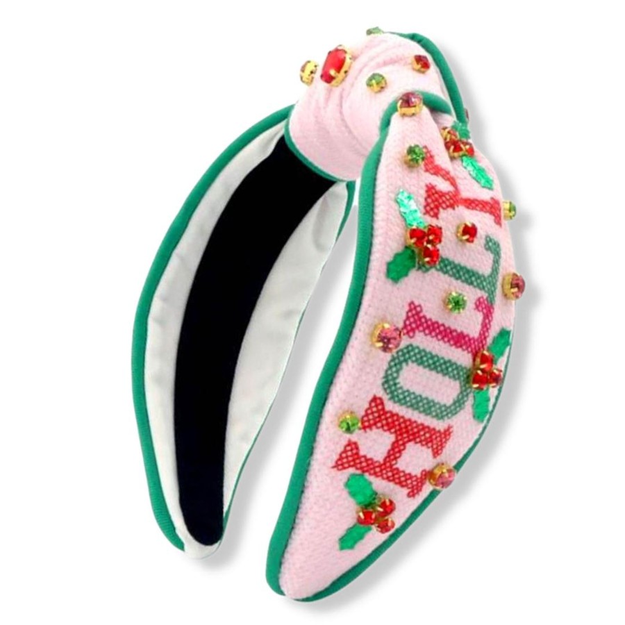 Accessories Brianna Cannon | Adult Size Cross Stitch Holly Jolly Headband