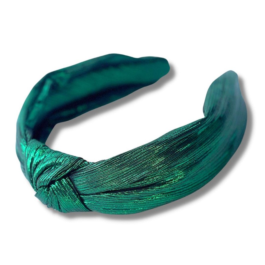 Accessories Brianna Cannon | Green Metallic Knotted Headband