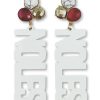 Accessories Brianna Cannon | Fsu White Noles Earrings With 3 Gemstones