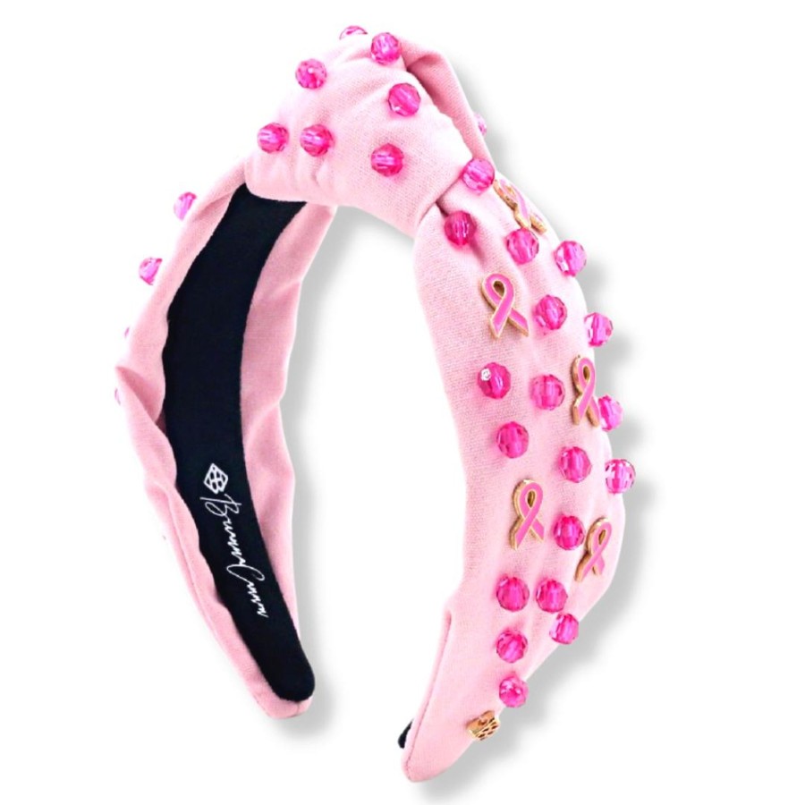 Accessories Brianna Cannon | Breast Cancer Awareness Headband With Pink Stones And Charms