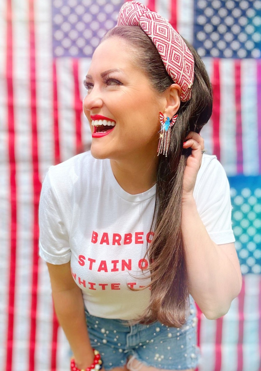 Patriotic Brianna Cannon | Red & Ivory Aztec Headband