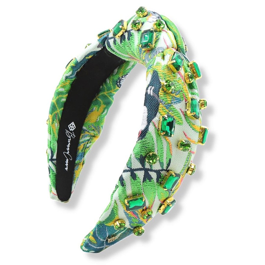 Accessories Brianna Cannon | Birds Of Paradise Headband With Green Crystals