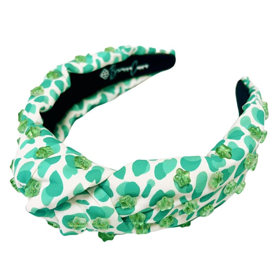 Accessories Brianna Cannon | Green Spotted Headband With Glass Stars