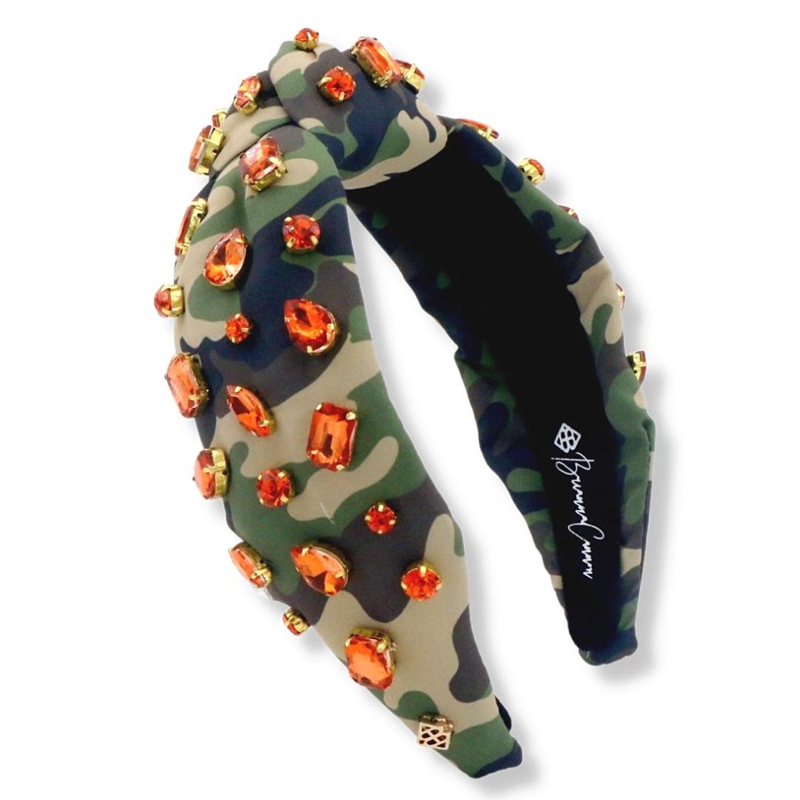 Accessories Brianna Cannon | Adult Size Camo Headband With Orange Crystals