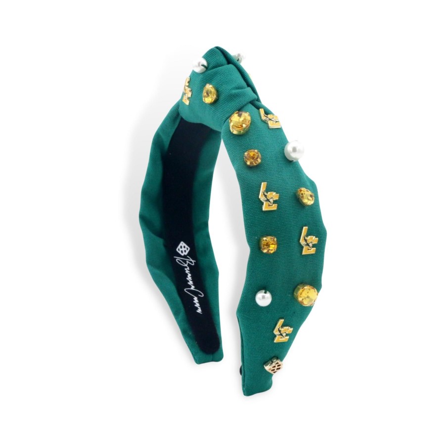 Rainbow Brianna Cannon | Child Size Green Lca Logo Headband With Pearls And Crystals