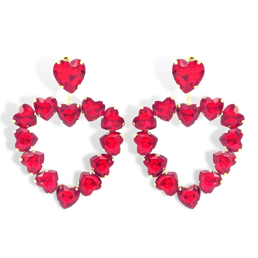 Accessories Brianna Cannon | Red Crystal Heart Earring