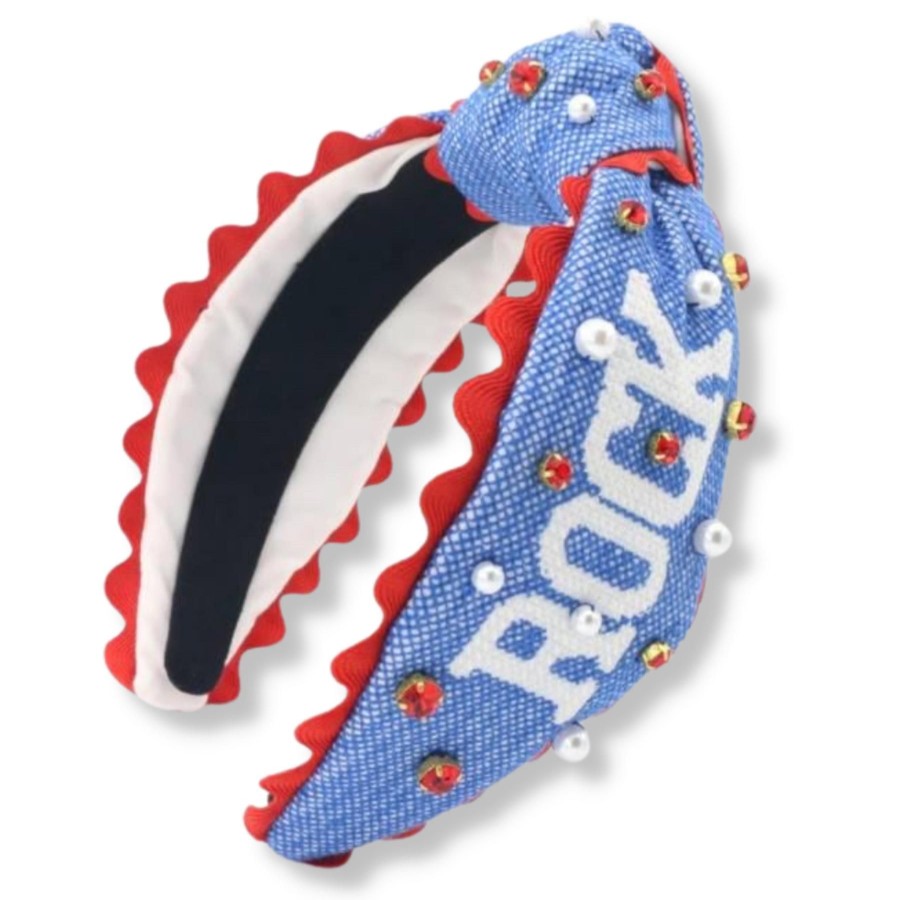 Accessories Brianna Cannon | Adult Size Rock Chalk Cross Stitch Headband