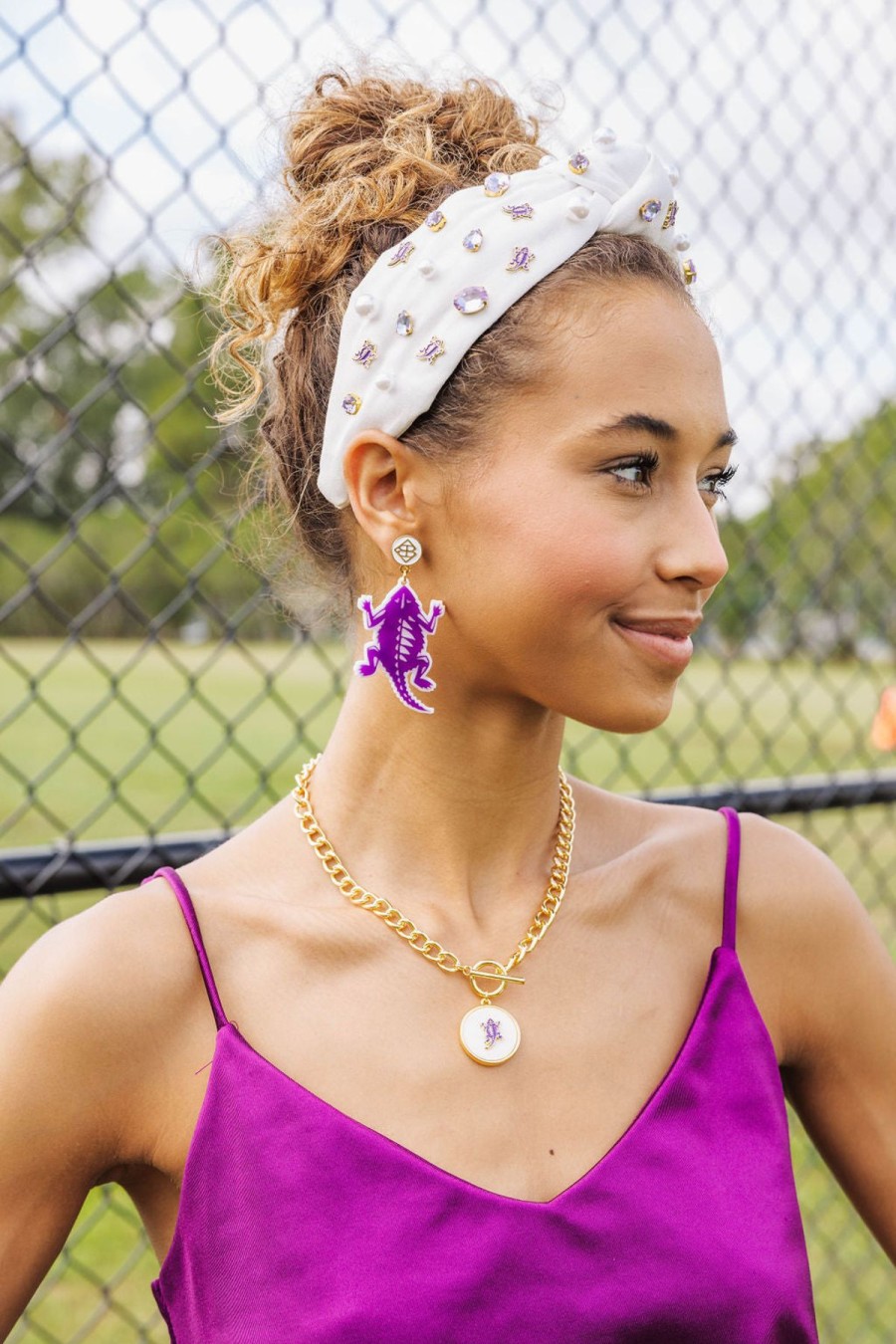 Accessories Brianna Cannon | White Tcu Logo Headband