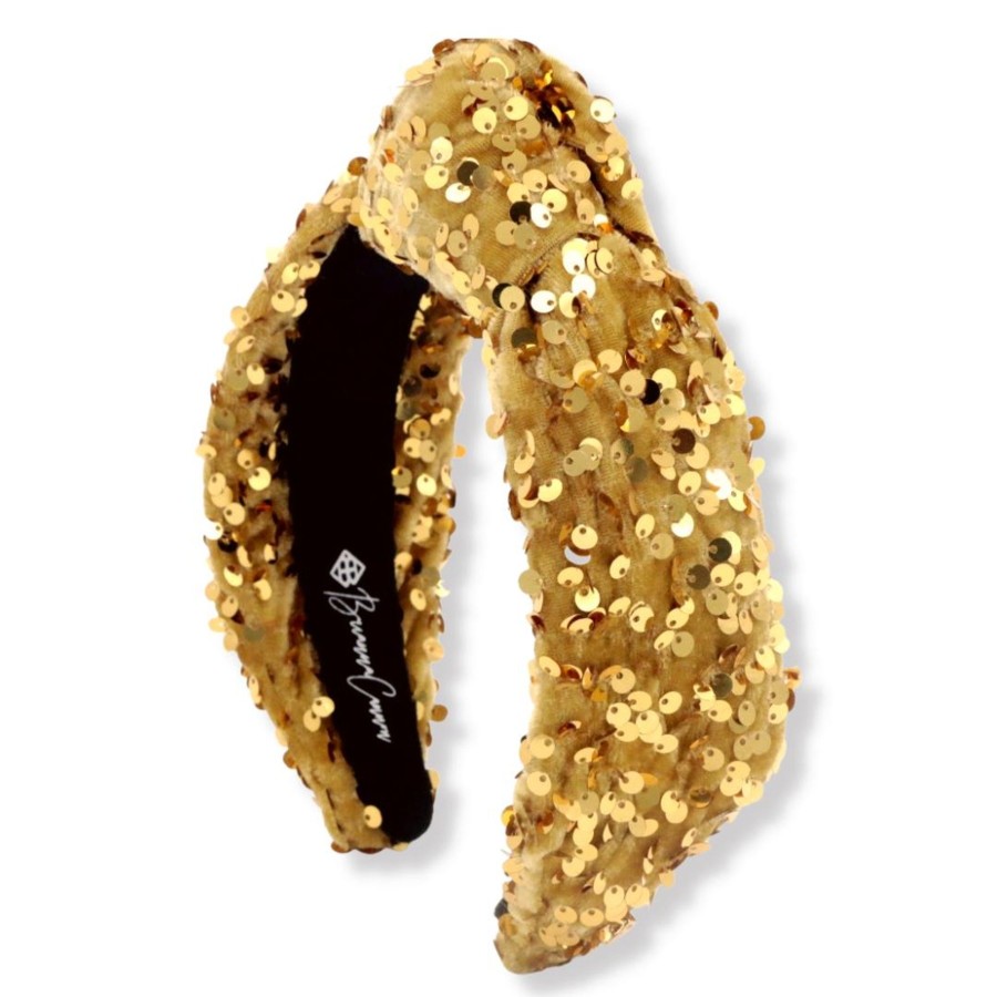 Accessories Brianna Cannon | Gold Sequin Knotted Headband