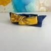 Accessories Brianna Cannon | Child Size Navy And Gold Side Bow Headband