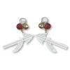 Accessories Brianna Cannon | Fsu White Spear Earrings With 3 Gemstones