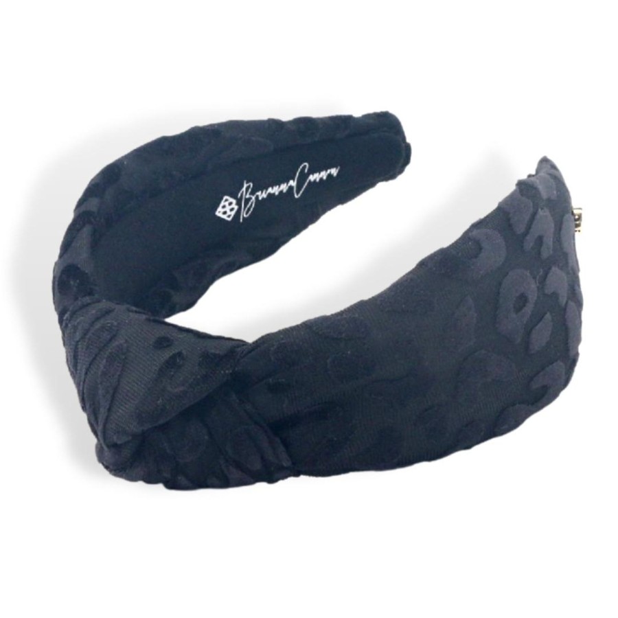 Accessories Brianna Cannon | Black Leopard Print Knotted Headband