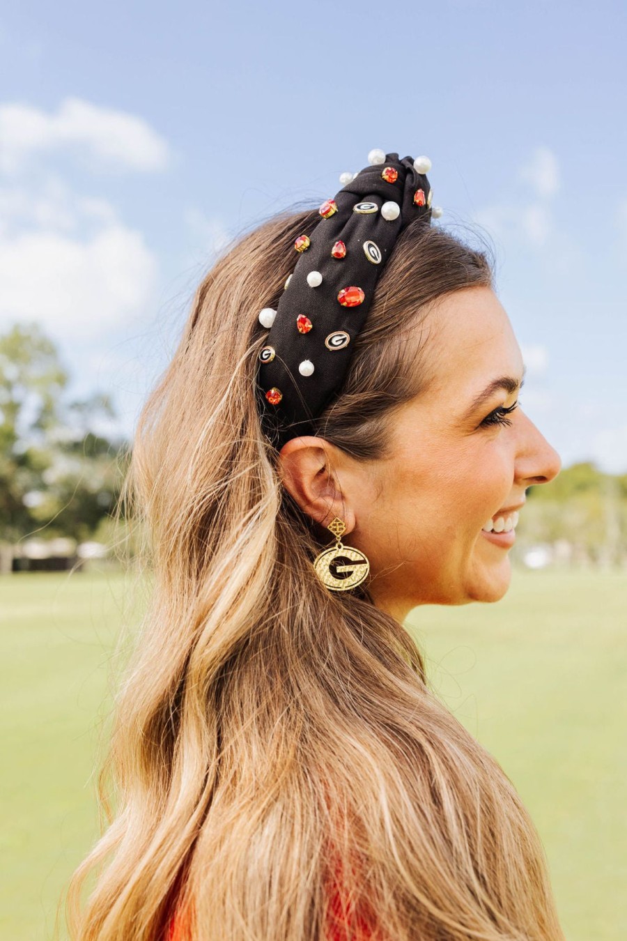 Accessories Brianna Cannon | Black University Of Georgia Logo Headband