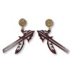 Accessories Brianna Cannon | Fsu Garnet Spear Earrings With Gold Druzy