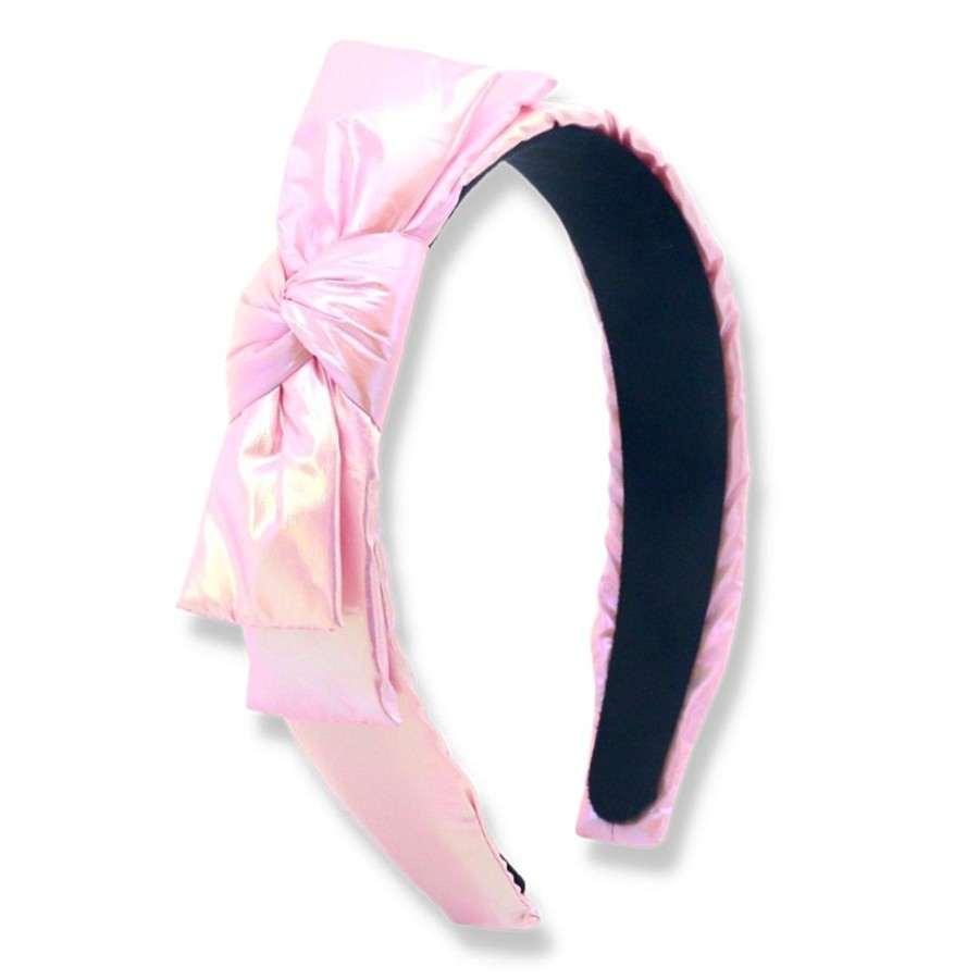 Accessories Brianna Cannon | Thin Pink Iridescent Side Bow Headband