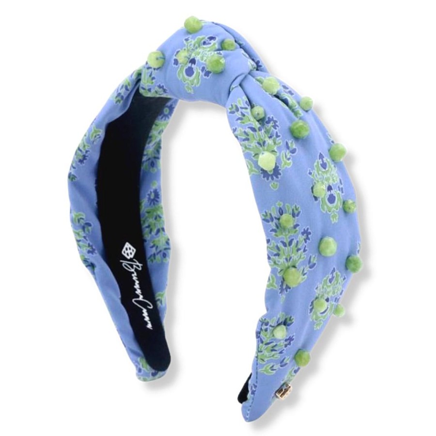 Accessories Brianna Cannon | Cornflower Blue And Green Block Print Headband