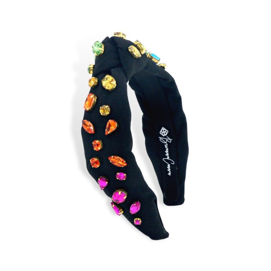 Rainbow Brianna Cannon | Child Size Black Rainbow Gradient Headband With Hand-Sewn Crystals