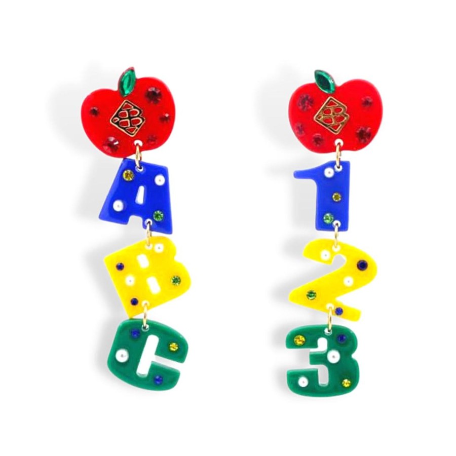 Accessories Brianna Cannon | Back To School Abc 123 Earrings