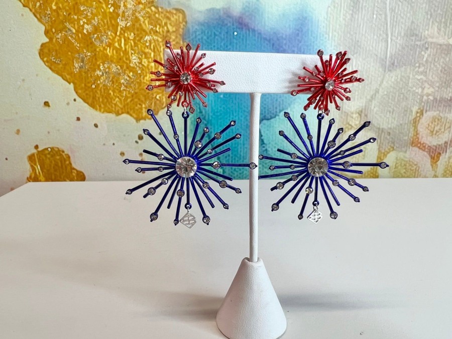 Accessories Brianna Cannon | Blue & Red Firework Earrings