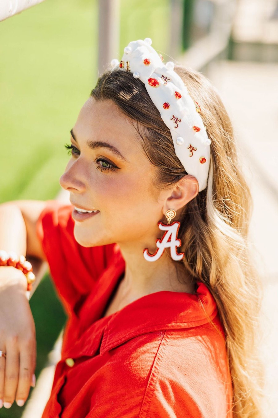 Accessories Brianna Cannon | White University Of Alabama Logo Headband