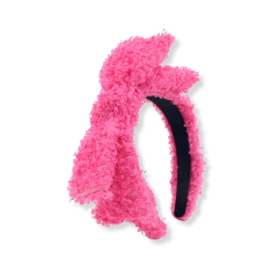 Pink Brianna Cannon | Child Size Hot Pink Boucle Side Bow Headband