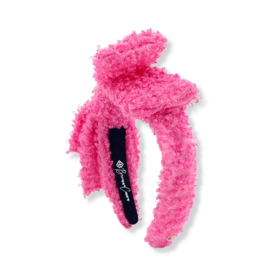 Pink Brianna Cannon | Child Size Hot Pink Boucle Side Bow Headband