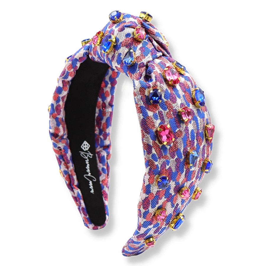 Accessories Brianna Cannon | Blue & Pink Spotted Headband With Crystals