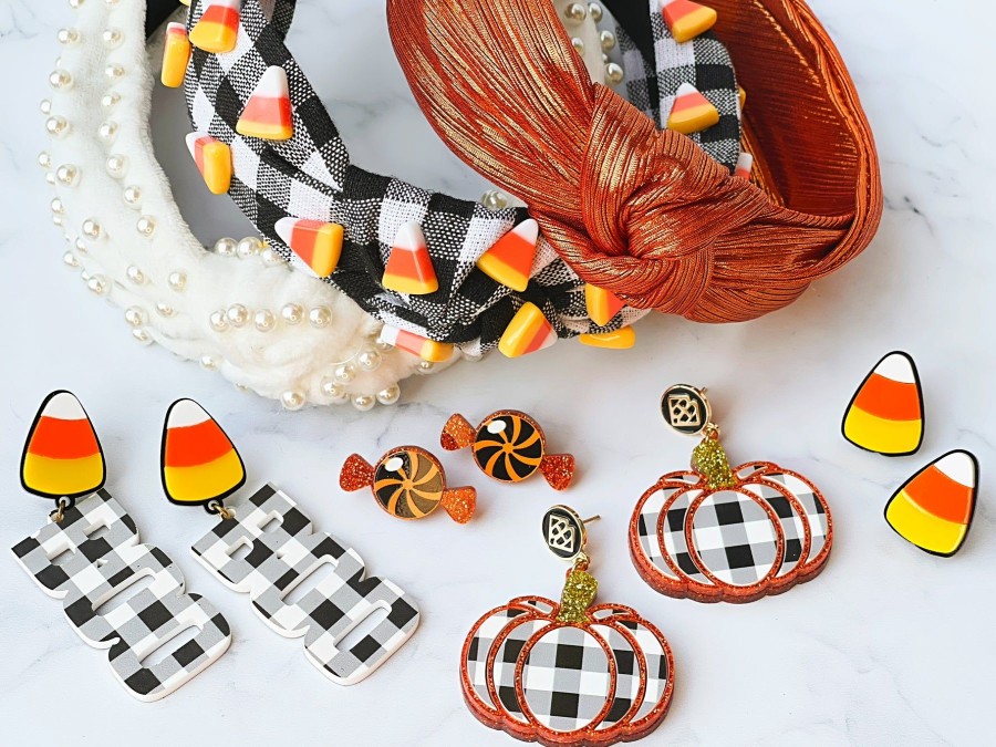 Halloween Brianna Cannon | Orange Metallic Knotted Headband